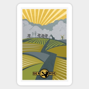 Retro Vlaanderen cycling poster Sticker